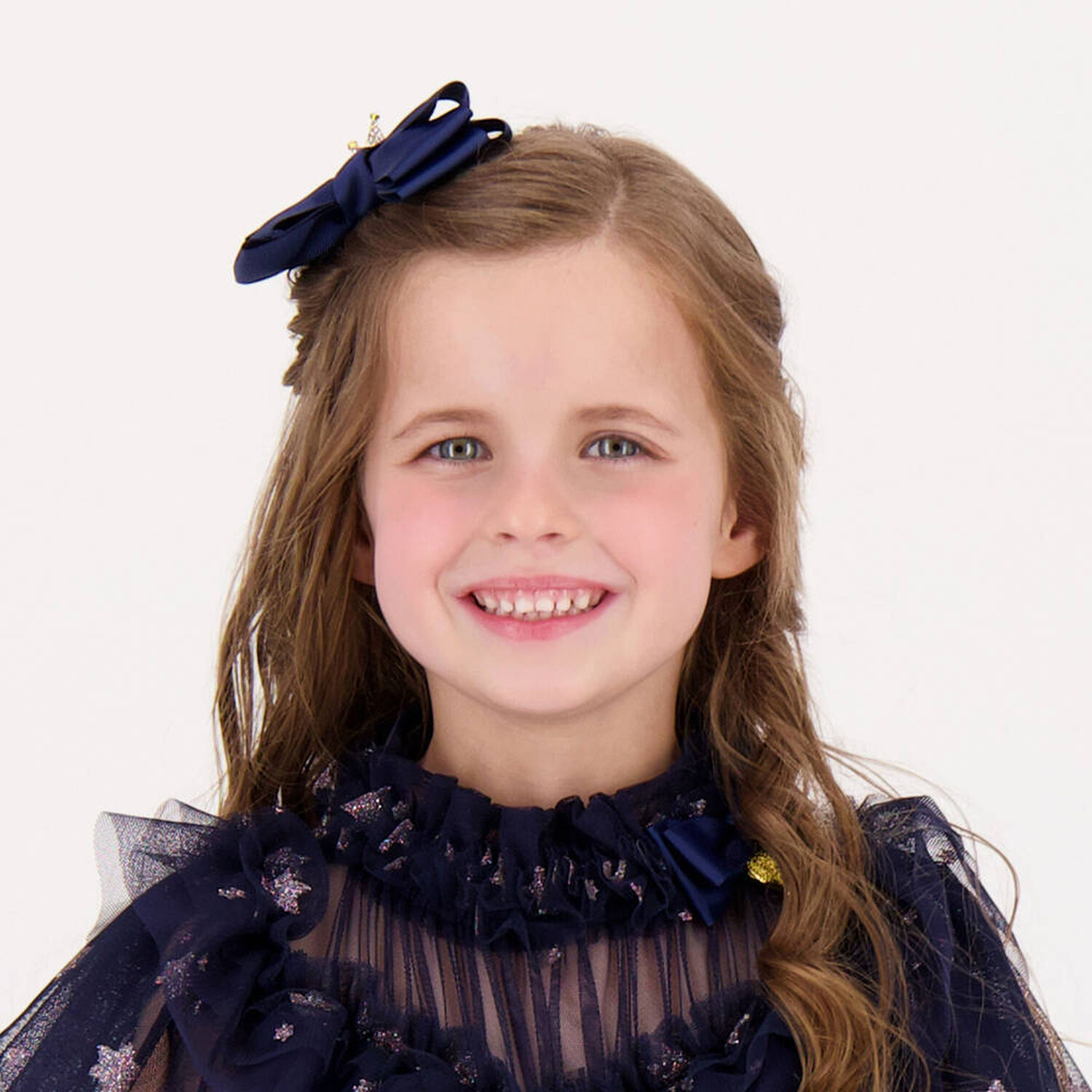 Girls Navy Bow Hairclip, 1, hi-res image number null