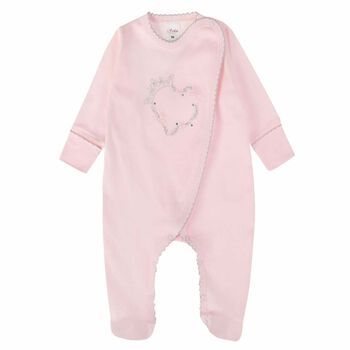 Girls Pink Heart Babygrow