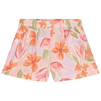 Younger Girls Lilac Floral Shorts