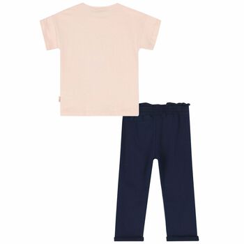 Baby Girls Pink & Navy T-Shirt Set 