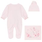 Baby Girls Pink Swan Babygrow Set, 1, hi-res
