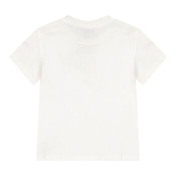 White & Red Majolica Embossed Logo Baby T-Shirt