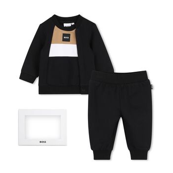 Baby Boys Black Logo Tracksuit