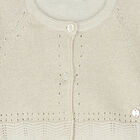 Baby Girls Beige Bolero Cardigan, 1, hi-res