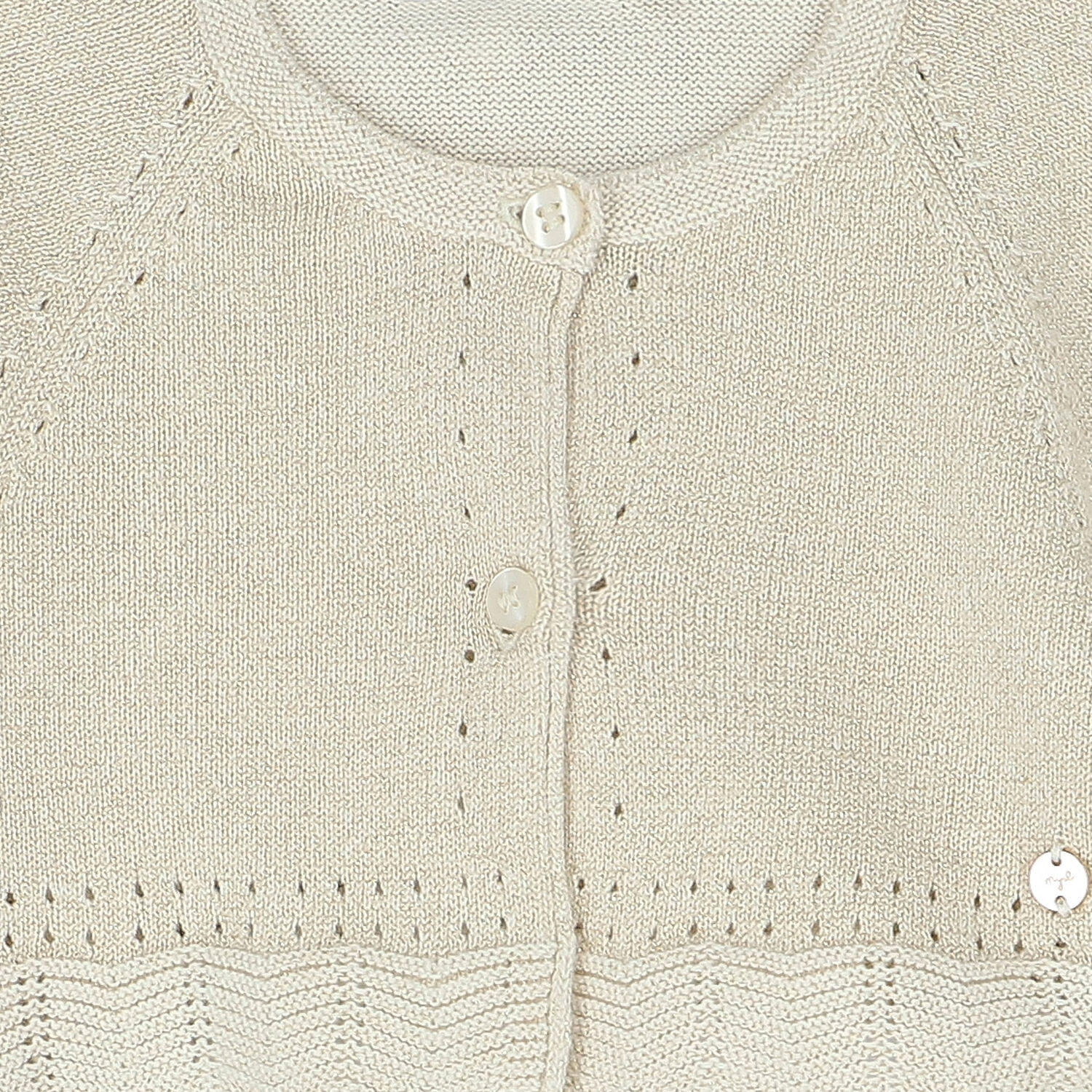 Baby Girls Beige Bolero Cardigan, 1, hi-res