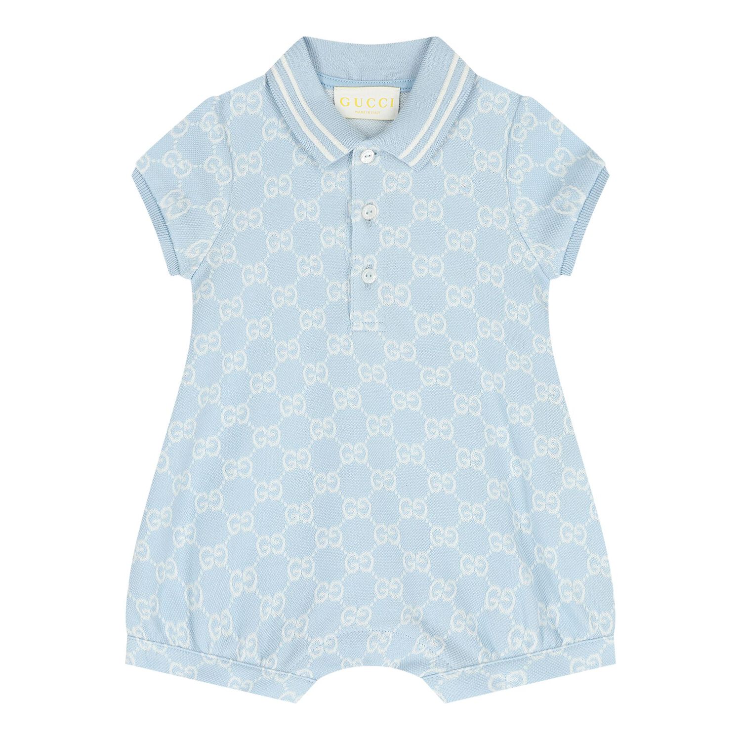 Baby Boys Blue GG Logo Romper Gift Set, 1, hi-res
