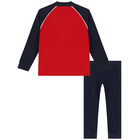 Boys Red & Navy Tracksuit, 2, hi-res