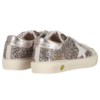 Girls Silver & Ivory Embellished  Trainers