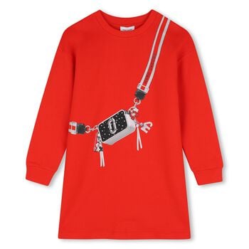Girls Red Bag Sweatshirt Dress