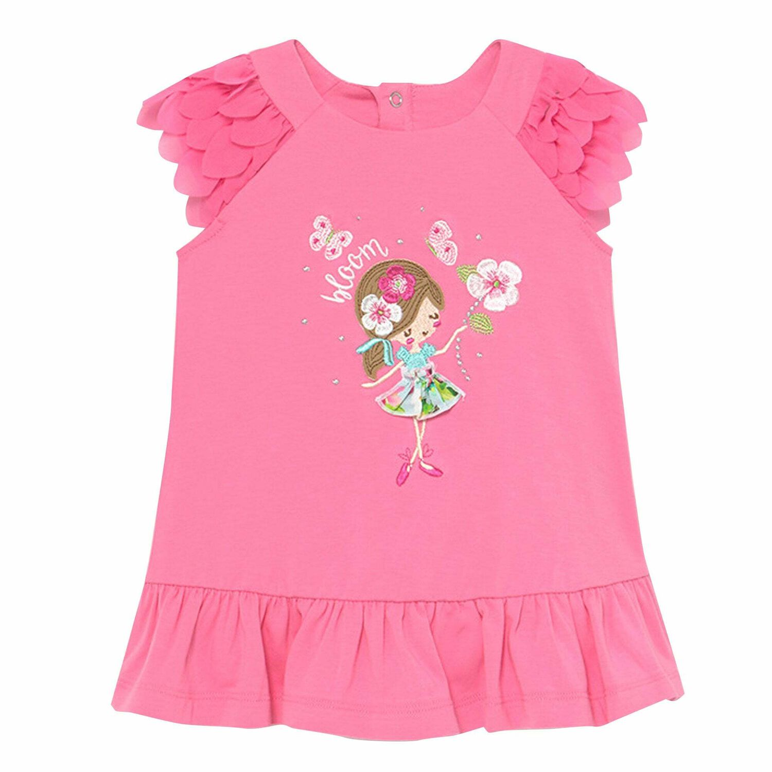 Baby Girls Pink Embroidered Dress, 2, hi-res