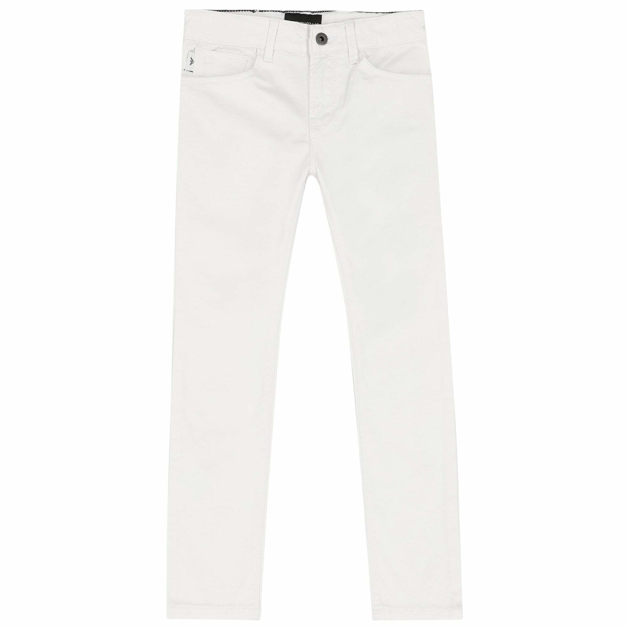 Emporio Armani Boys White Cotton Jeans Junior Couture Bahrain