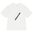 Boys White Belt Bag T-Shirt, 2, hi-res