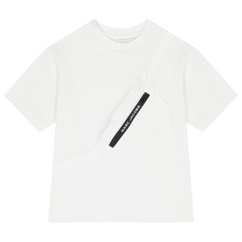 MARC JACOBS Boys White Belt Bag T-Shirt, 2 Boys White Belt Bag T-Shirt