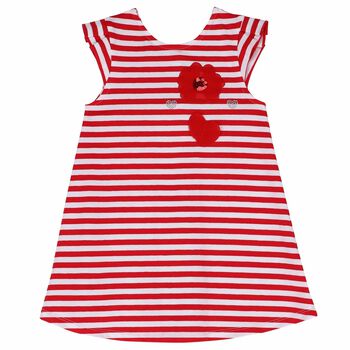 Girls White & Red Dress