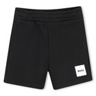 Younger Boys Black Logo Shorts, 2, hi-res
