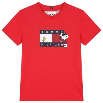 Boys Red Snoopy Logo T-Shirt
