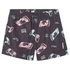 Boys Black Joystick Swim Shorts, 3, hi-res
