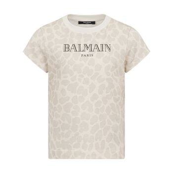 Girls Beige Logo T-Shirt