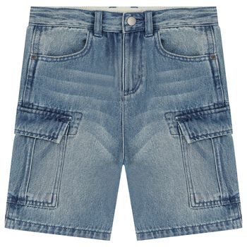 Boys Blue Denim Cargo Shorts