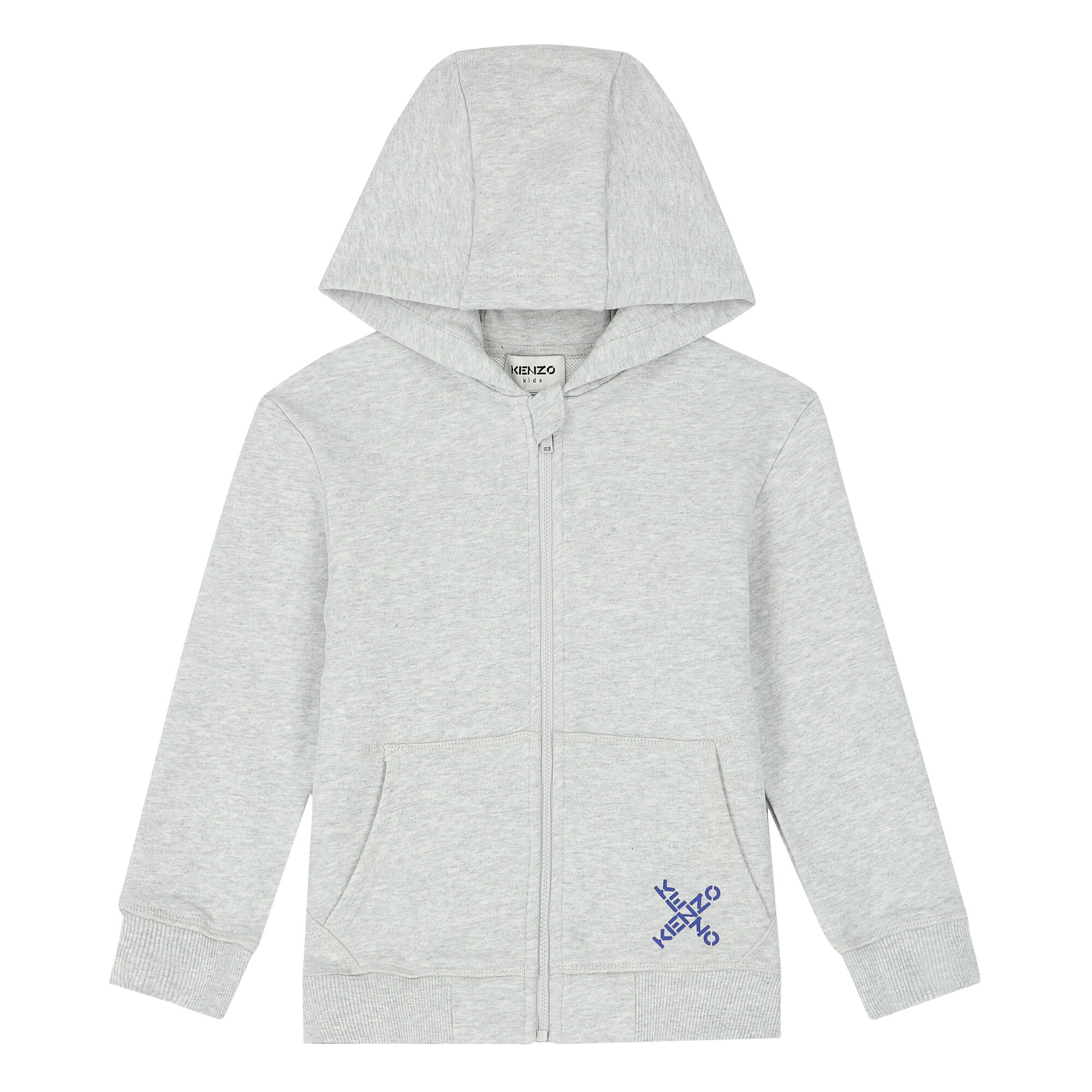 KENZO KIDS Boys Grey Logo Hooded Top Junior Couture USA