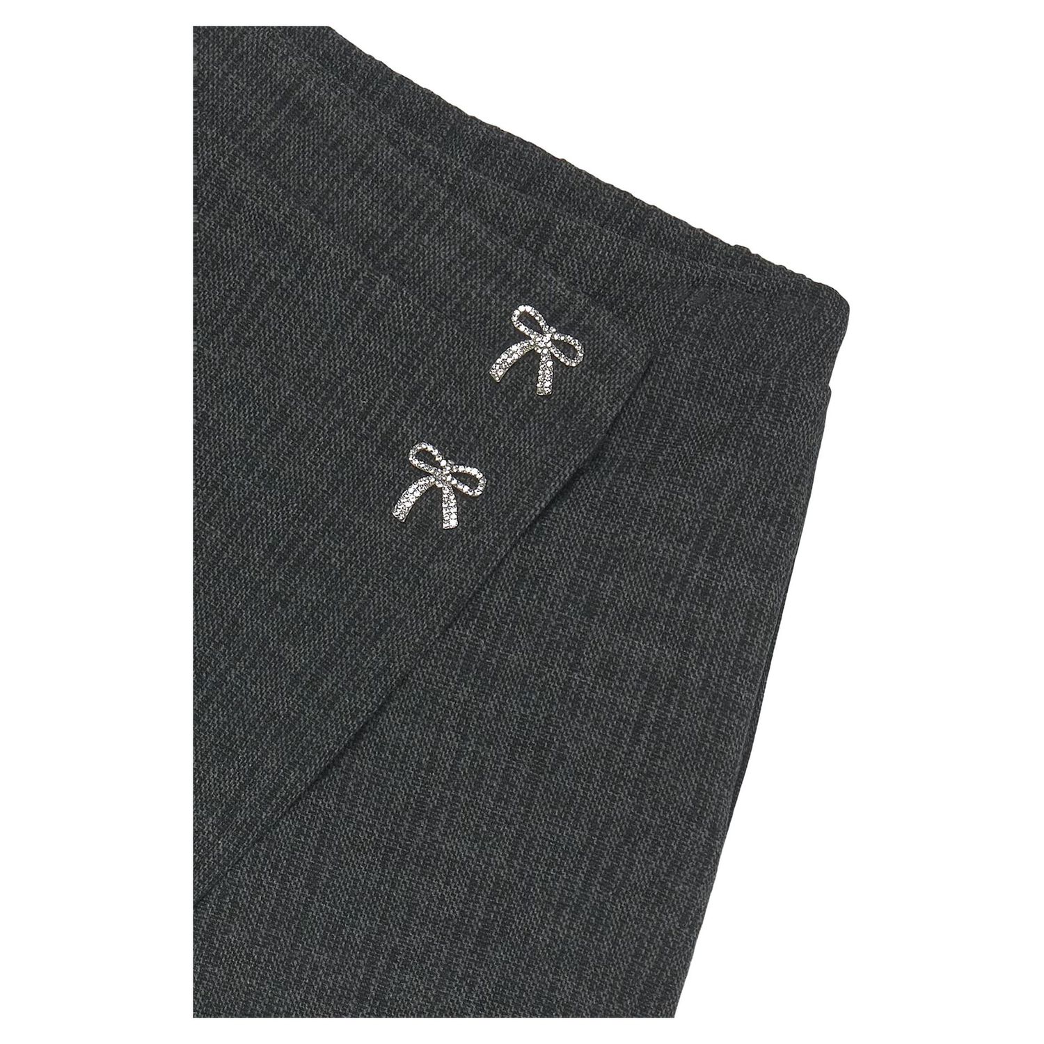 Girls Grey Bow Skort, 1, hi-res