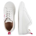 Gilrs Ivory & Pink Logo Trainers, 1, hi-res