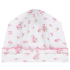 Baby Girls White & Pink Roses & Blooms Hat, 1, hi-res