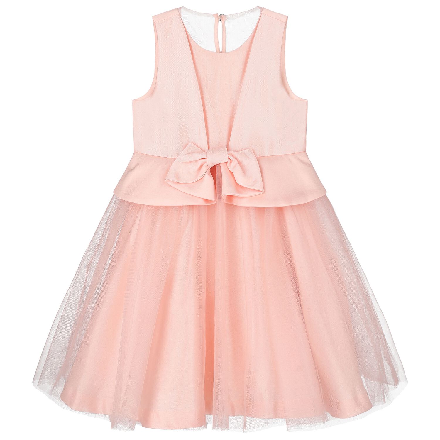 Girls Pink Bow Satin Dress, 1, hi-res image number null