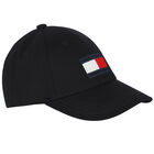 قبعة كاب بالشعار باللون الأسود للأولاد, 1, hi-res