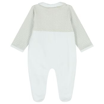 Baby Boys Blue & Gold Logo Babygrow