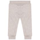 Baby Boys Beige & White Logo Tracksuit Set, 3, hi-res