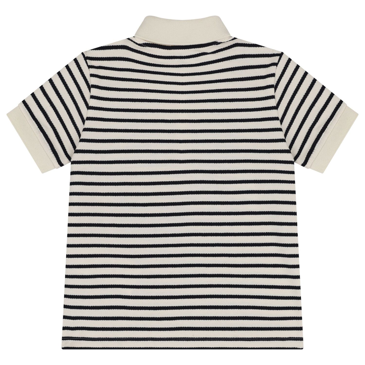 Boys Ivory & Black Logo Polo Shirt, 1, hi-res