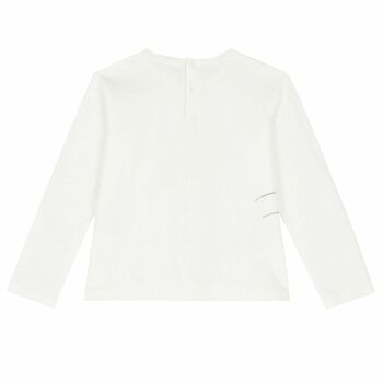 Girls Ivory Ballerina Long Sleeve Top
