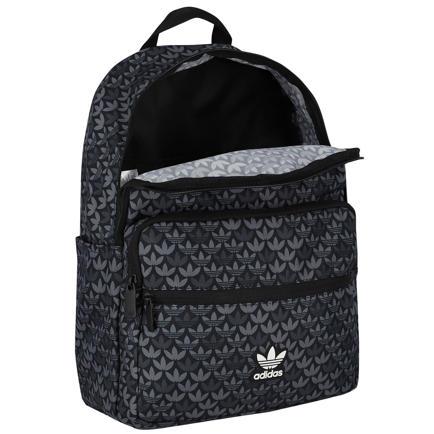 Black Trefoil Logo Backpack, 1, hi-res
