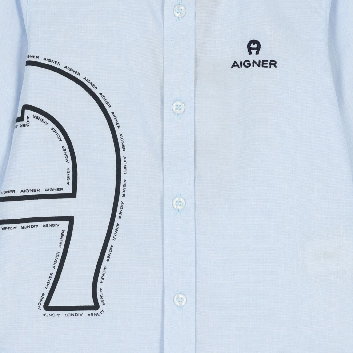 Younger Boys Blue Logo Shirt, 1, hi-res