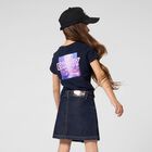 Girls Navy Blue Logo T-Shirt, 1, hi-res