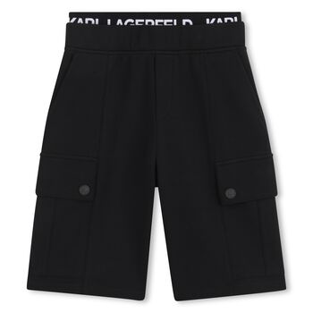 Boys Black Logo Shorts