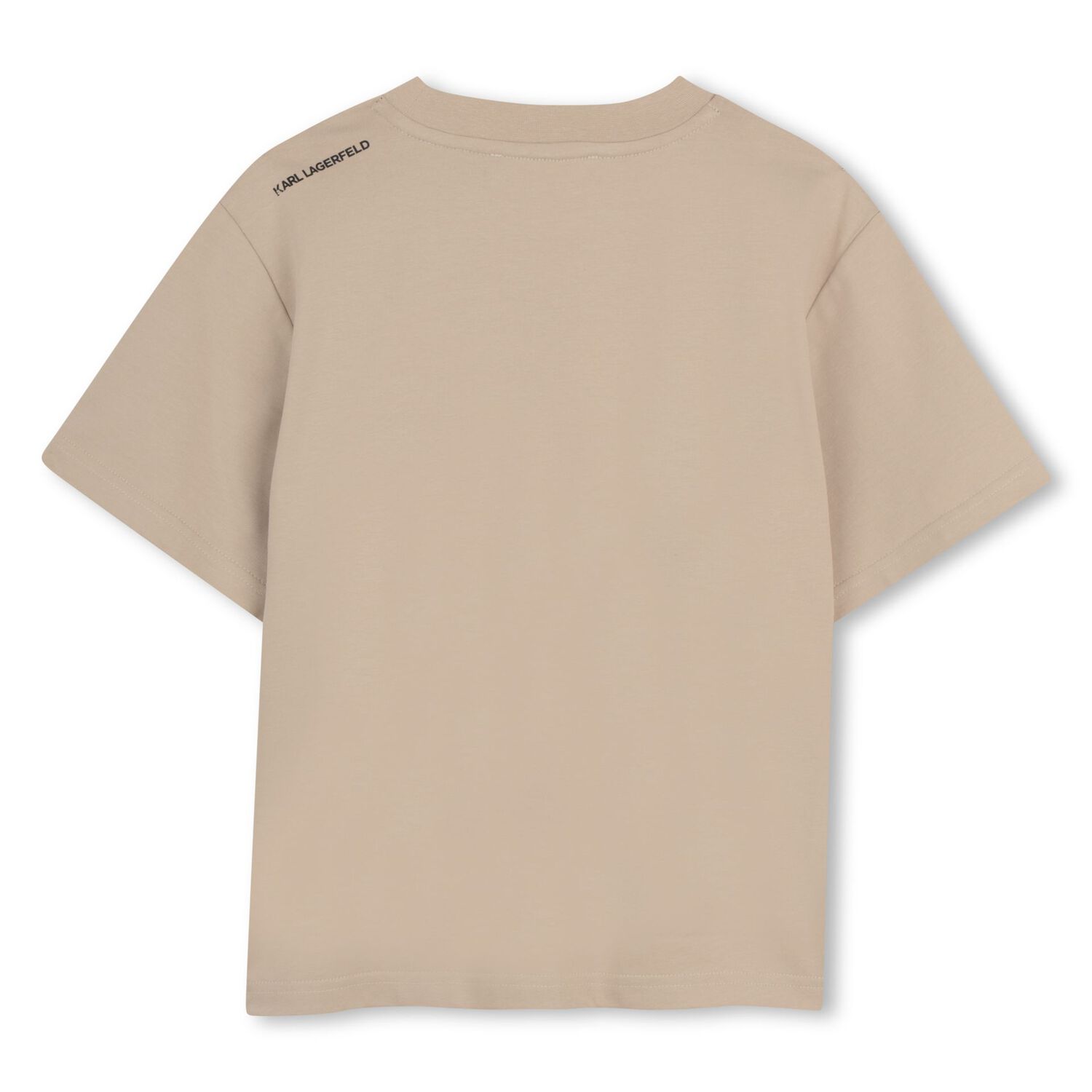Boys Beige Ikon Karl Logo T-Shirt, 1, hi-res