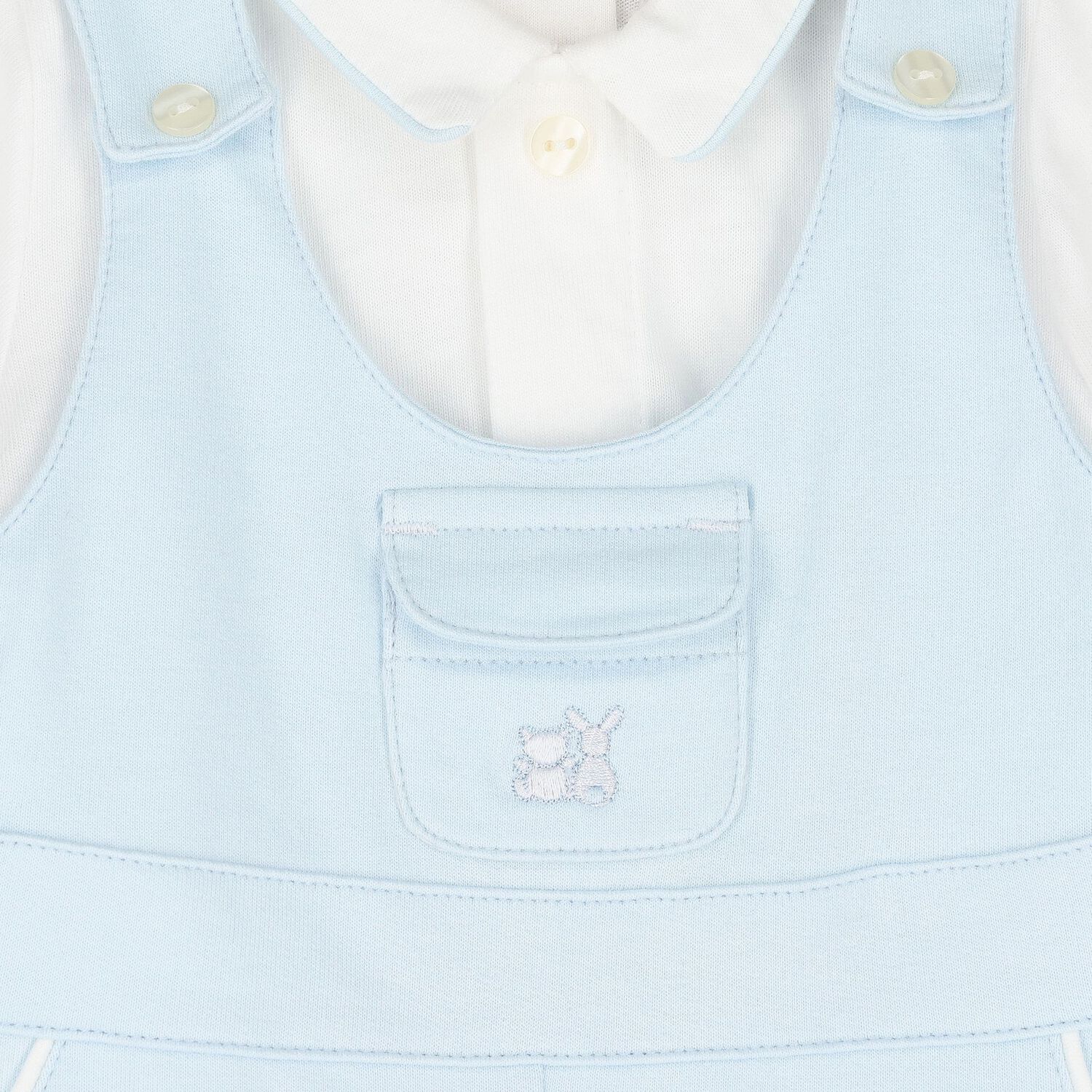 Baby Boys Blue & White Romper, 1, hi-res image number null