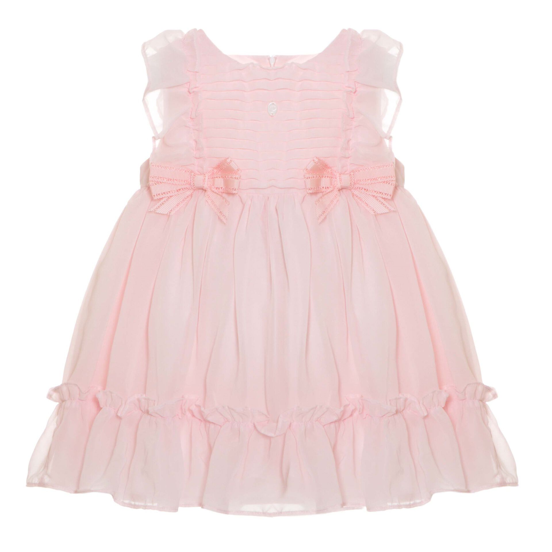 Patachou Baby Girls Pink Chiffon Bow Dress Junior Couture