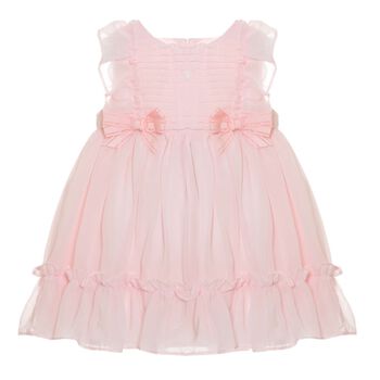 Baby Girls Pink Chiffon Bow Dress