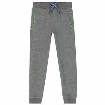 Boys Grey Logo Joggers