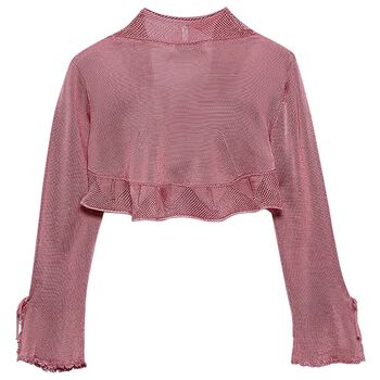 Girls Pink Knitted Cardigan