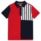 Boys Red, White & Navy Blue Polo Shirt, 1, hi-res