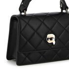 Girls Black Ikonik Karl Quilted Handbag ( 18cm ), 1, hi-res