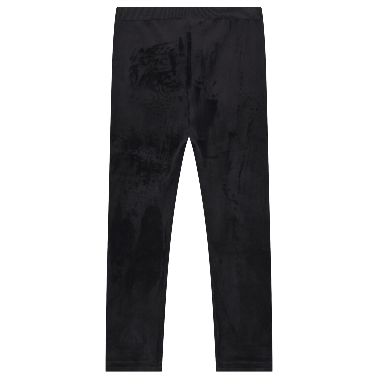 Girls Black Velvet Leggings, 1, hi-res