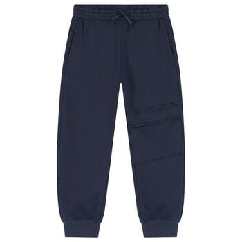 Boys Navy Blue Logo Joggers