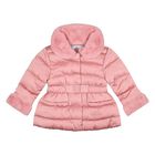 Younger Girls Pink Hooded Puffer Jacket, 1, hi-res
