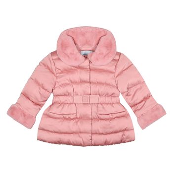 Younger Girls Pink Hooded Puffer Jacket