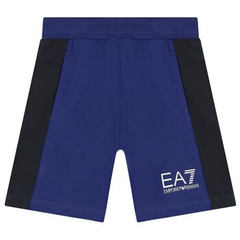 Boys Blue & Grey Logo Shorts
